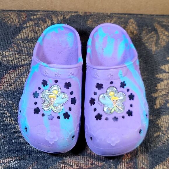 Disney Fairies Tinkerbell Purple and Aqua Sandals- Size 12 - Picture 1 of 10